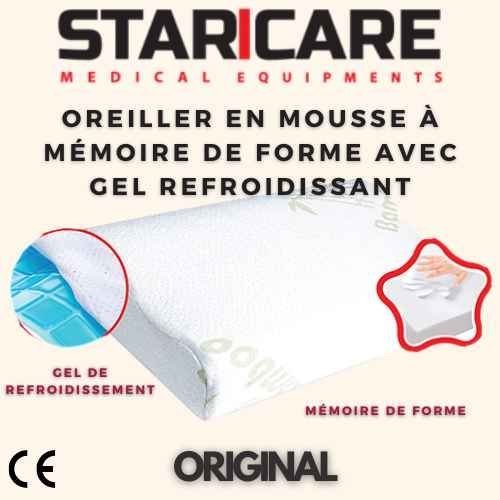 Oreiller en mousse à mémoire de forme avec gel refroidissant